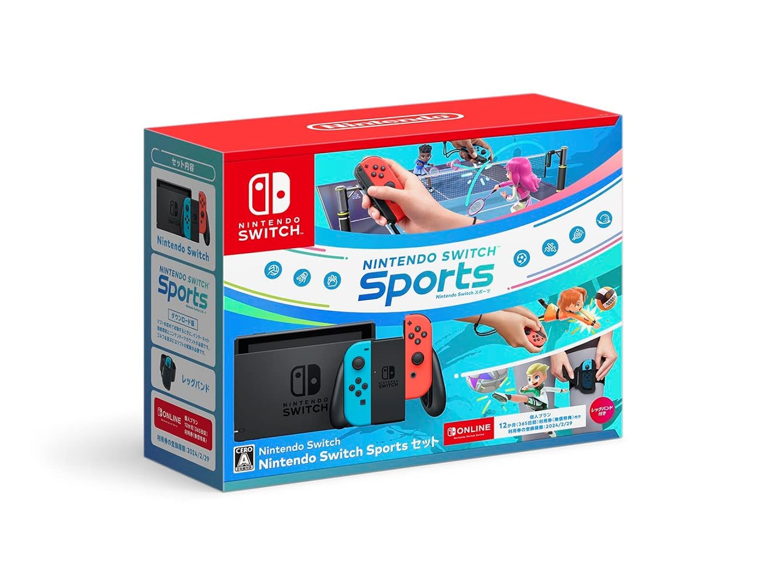 Nintendo OP Switch Néon + Sports + Leg Band + 3m