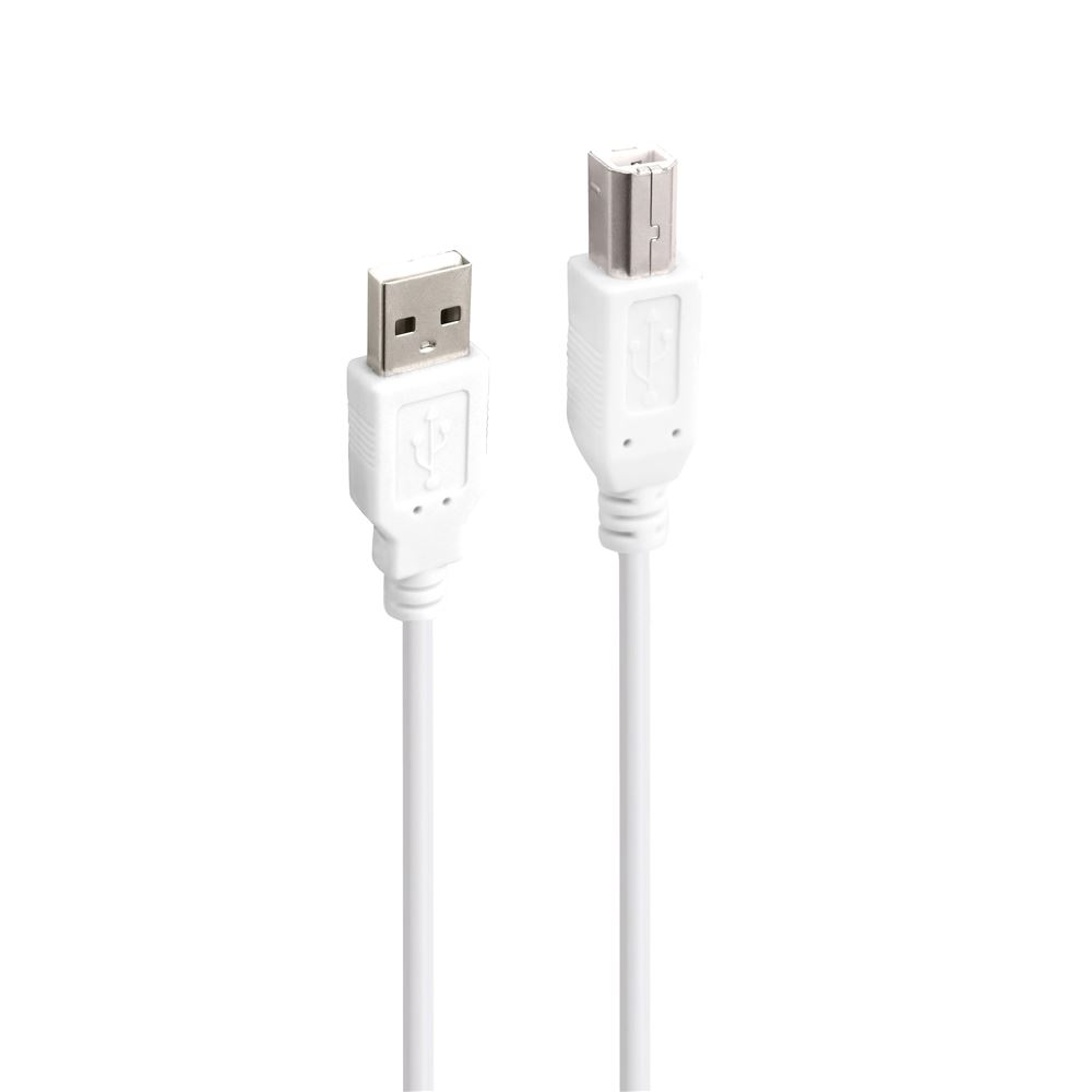 Câble D'Imprimante ACCSUP USB-A Vers USB-B 2.0 / 5m / Blanc