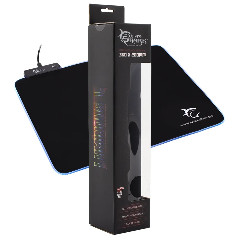 Tapis De souris Gaming WHITE SHARK Luminous XL - LED - 800 x 350 MM