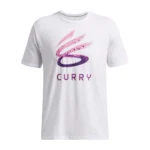 T-Shirt De Basket-Ball Tendance Pour Homme UNDER ARMOUR Curry Logo - Blanc