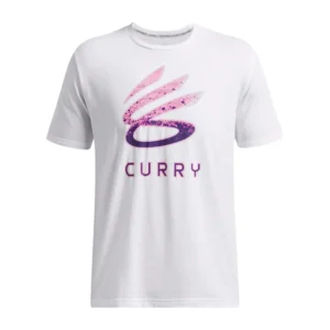 T-Shirt De Basket-Ball Tendance Pour Homme UNDER ARMOUR Curry Logo - Blanc