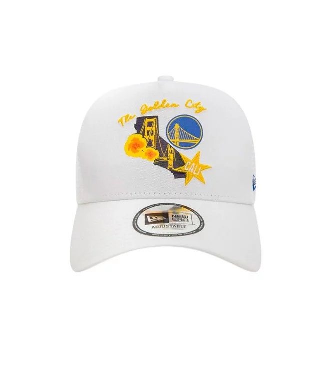 Casquette NEW ERA 9Forty A-Frame Trucker NBA Golden State Warriors - Blanc