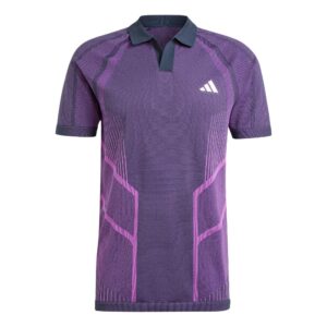 Polo ADIDAS Tennis Pro Seamless Aeroready Freelift Pour Homme - Violet / Bleu Marine