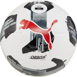 Ballon de football Puma Orbita 4 HYB FIFA Basic 084326-02 (Taille 5) - Blanc / Noir / Rouge