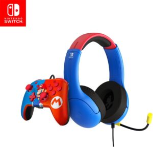 Pack Gaming Mario PDP Manette Filaire + Casque Filaire Pour NINTENDO Switch