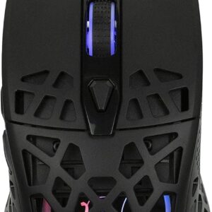 Souris Gaming Filaire KONIX Drakkar Aegir Ultra Light 70G Pour PC, 7 Boutons, 7 Niveaux DPI, Rétroéclairage LED Arc-En-Ciel - Noir