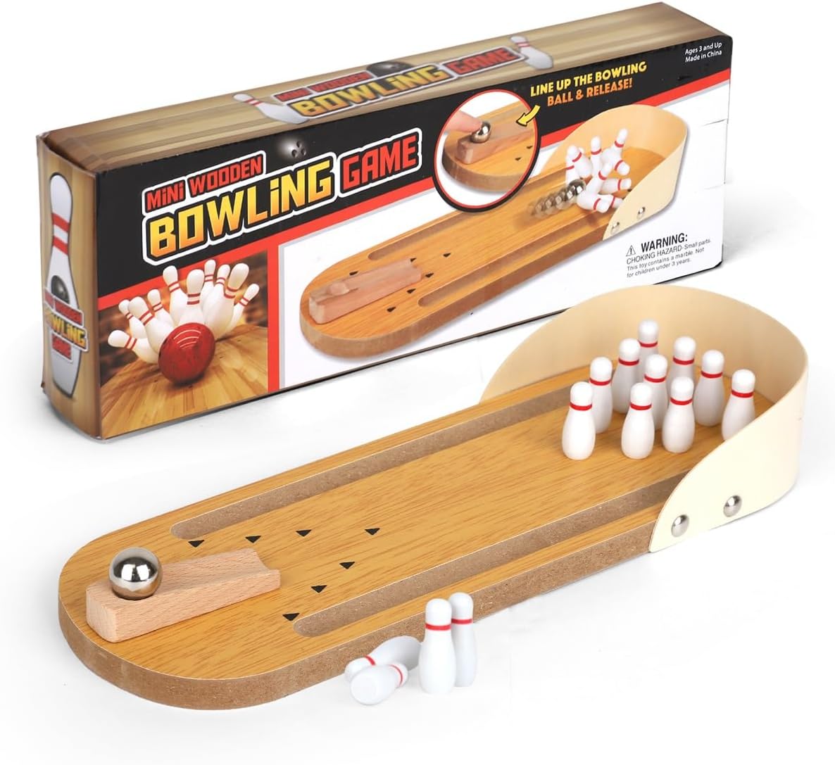 Jeu De Bowling De Table En Bois 30CM