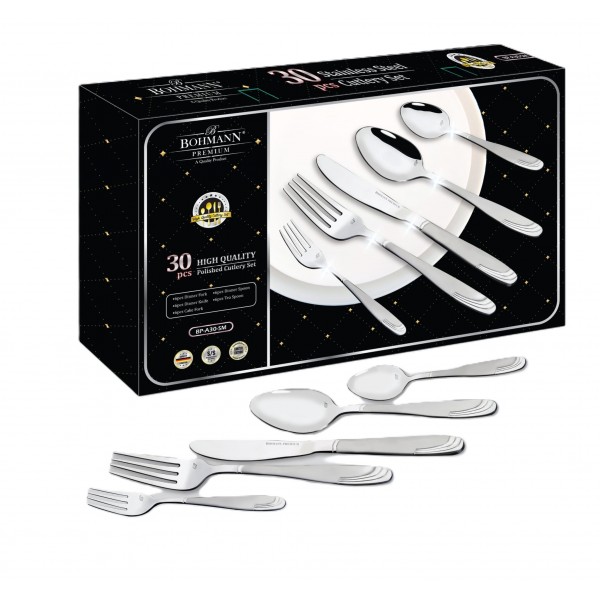 Service De Couverts 30 Pièces BOHMANN Bh Bp A30-Sm, Boîte, 18/10 S