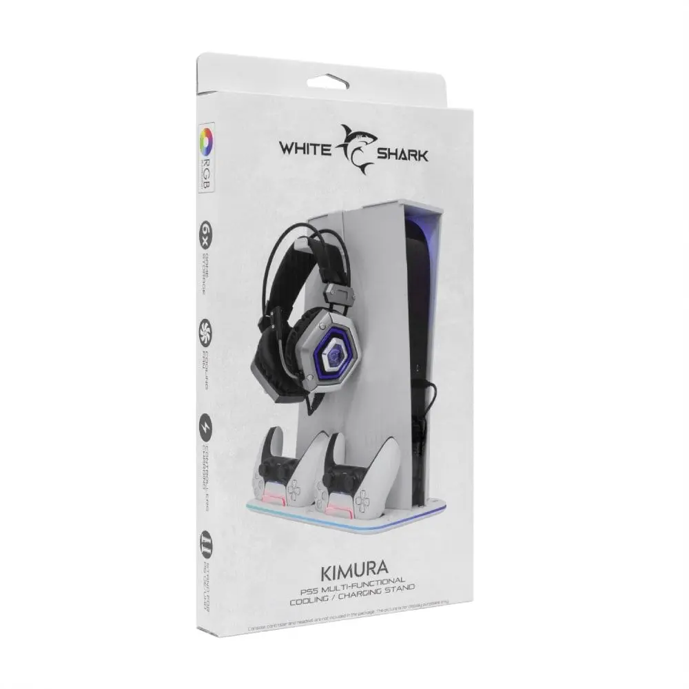 Support De Refroidissement WHITE SHARK PlayStation 5 + 2 Chargeurs