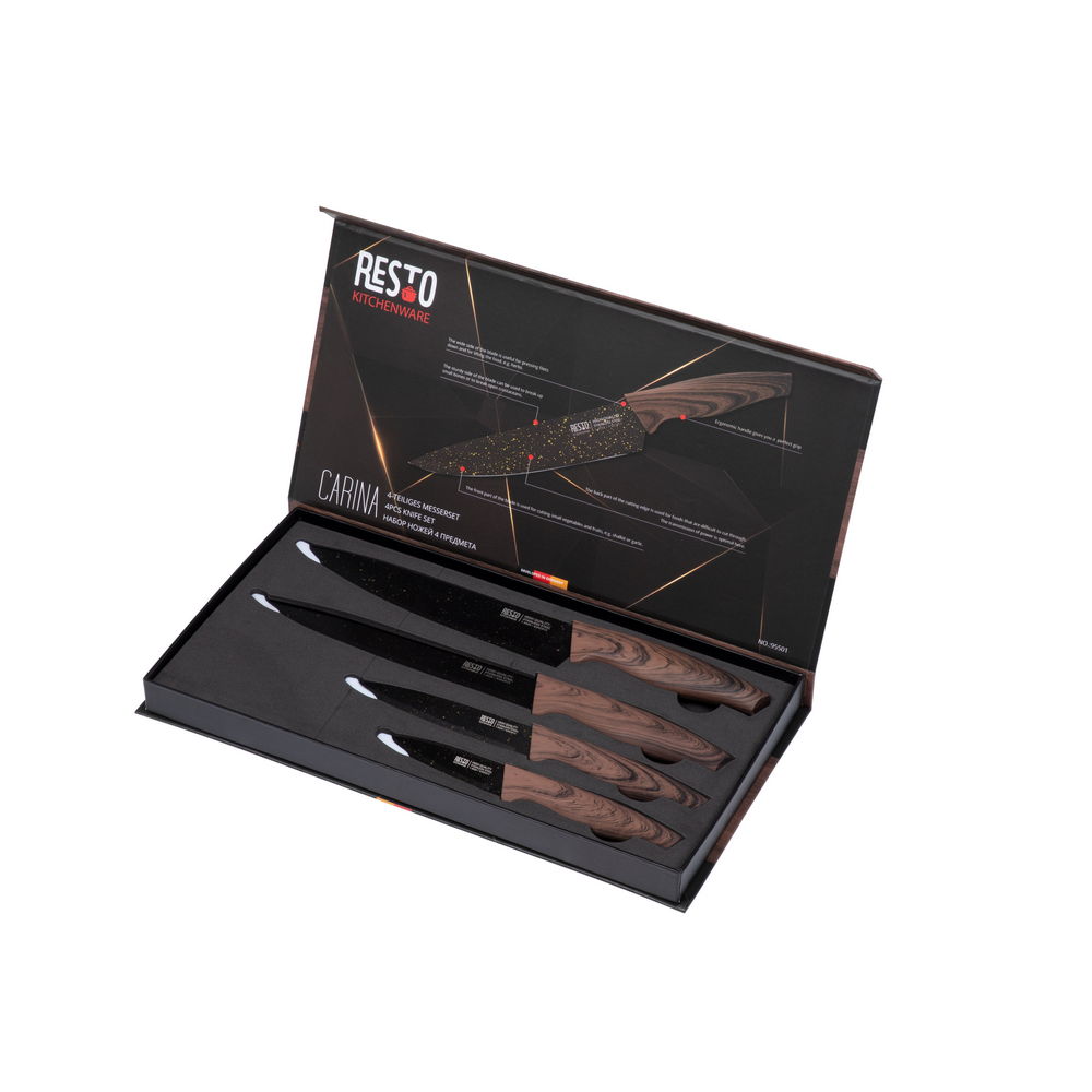 Set De 4 Couteaux Resto Élégant En Acier Inoxydable