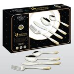 Ensemble De Couverts BOHMANN 24 Pièces En Acier Inoxydable Premium Gold BP A24-GM