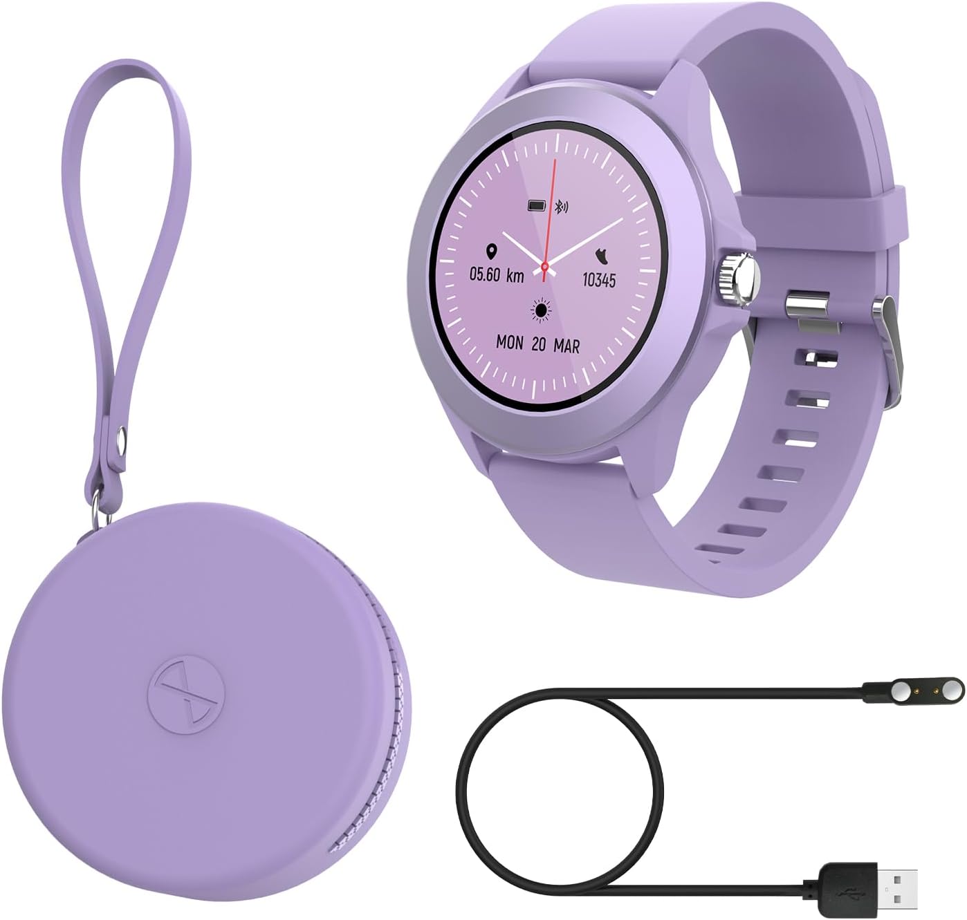Montre Connectée Bluetooth Colorée Suivi Santé Notifications Étanche FOREVER - Lavande
