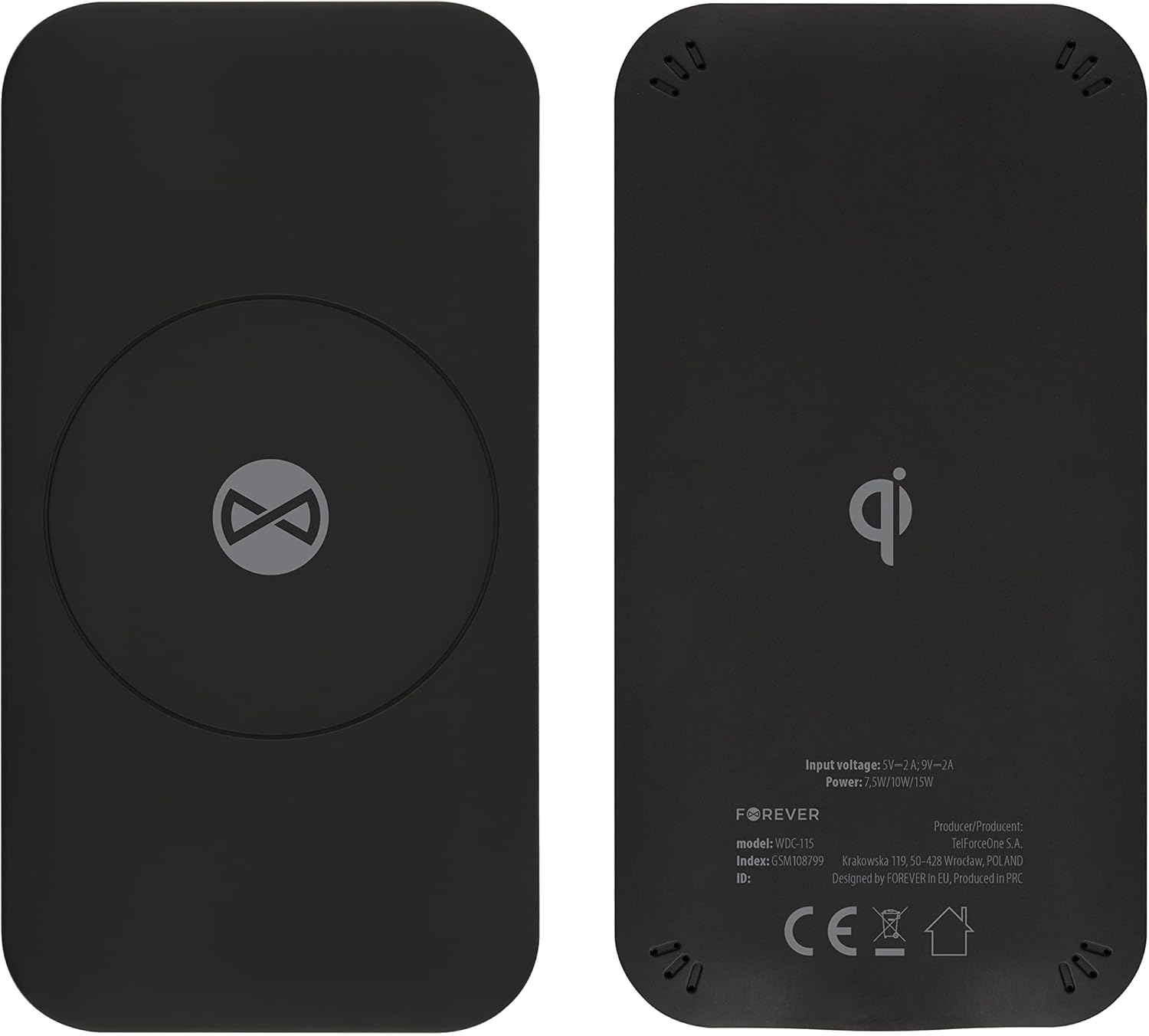 Chargeur FOREVER Par Induction Fast Charge 15W WDC-115 - Noir