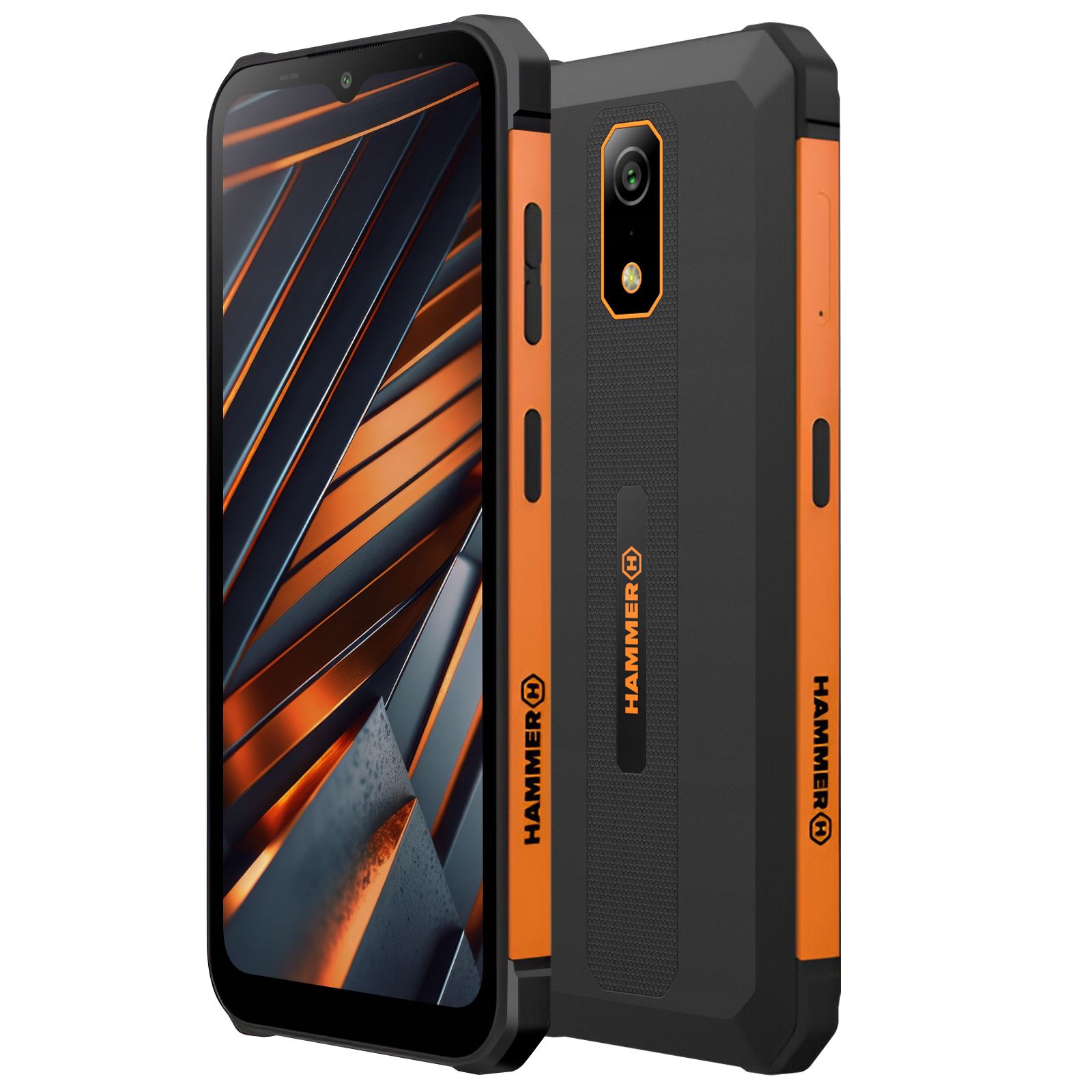 Smartphone HAMMER - Robuste Étanche - Batterie 6500 mAh - Android 14 Iron VA - Noir / Orange