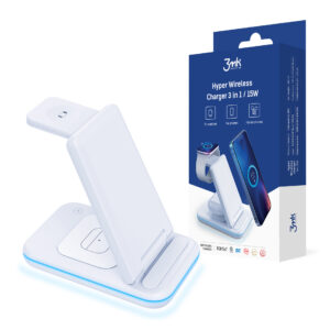 Hyper Chargeur Sans Fil 3 En 1 - 15W - Blanc