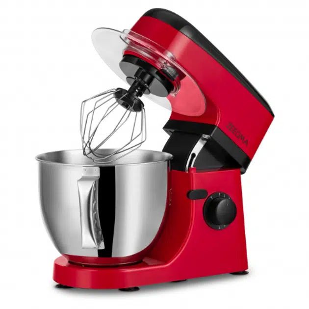 Robot De Cuisine ZEEGMA Planet Pétrisseur Mixeur 5L - Rouge / Noir / Argent