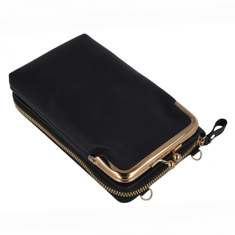 Pochette Bandoulière Universelle 2 En 1 Pour Téléphone - Noire