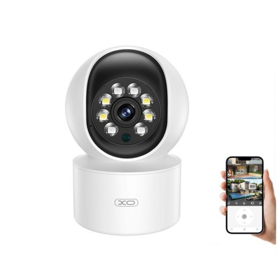 Caméra De Sécurité Domestique HD Wi-Fi XO Avec Détection De Mouvement - Blanche