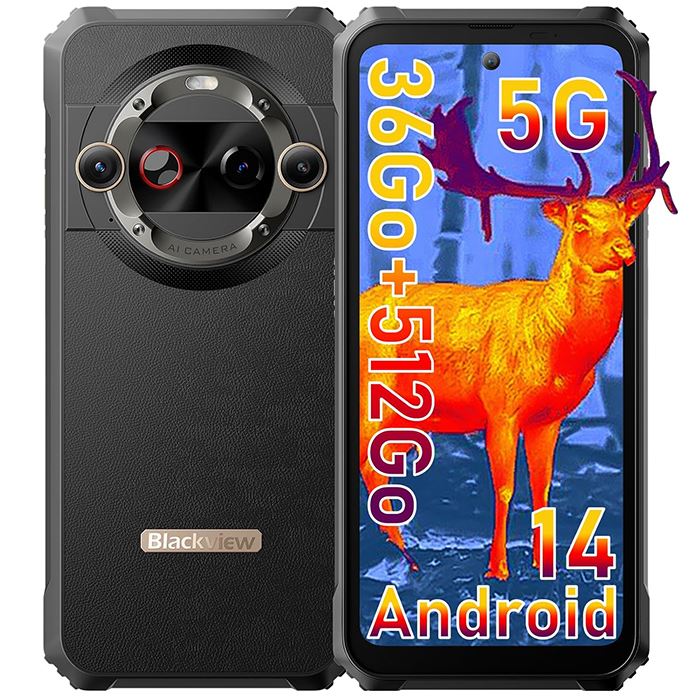 Smartphone Incassable 5G BLACKVIEW BL9000 Pro 512 Go 6.78 Android 13 - Noir