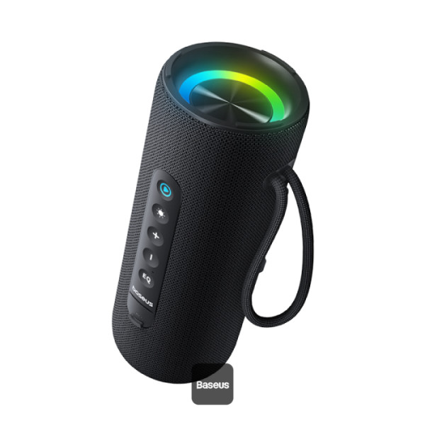 Enceinte Bluetooth BASEUS Aequr Series VO20 Avec Éclairage RGB D'Ambiance | Bluetooth 5.3, 15 H D'Autonomie, Son Stéréo Puissant De 15 W, Basses Profondes - Noir