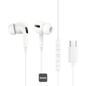 Écouteurs Intra-Auriculaires Filaires BASEUS Encok CZ18 Type-C, À Isolation Phonique Et Micro HD Silencieux - Blanc