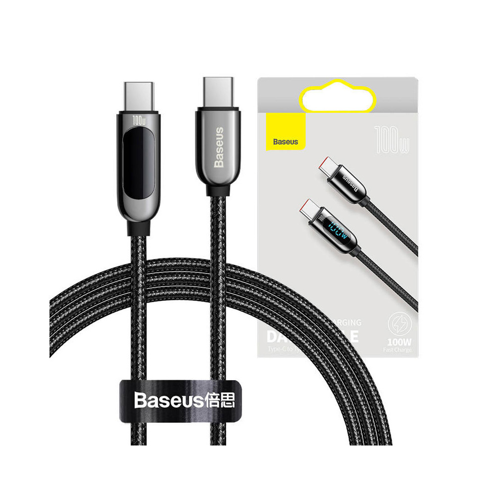 Câble D'Affichage BASEUS USB-C Vers Type-C - 100W - 1M - Noir