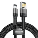 Câble Lightning Vers USB BASEUS Reversible Cafule 2.4A - 1M - Gris / Noir