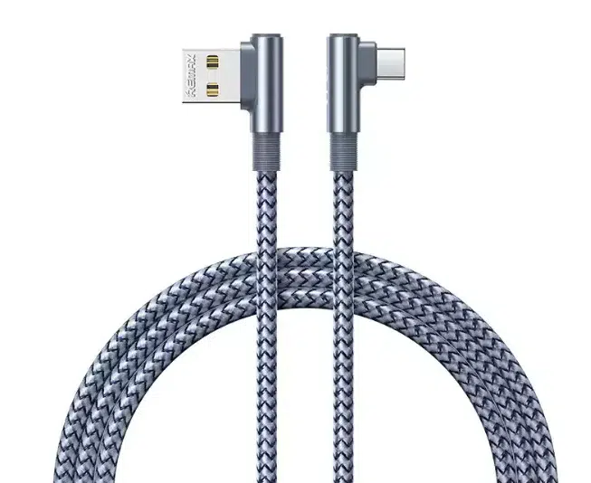 Câble De Données De Jeu REMAX Ranger II Series 2,4A En Aluminium Tressé Avec Coude À 90° RC-C002 A-M - Gris
