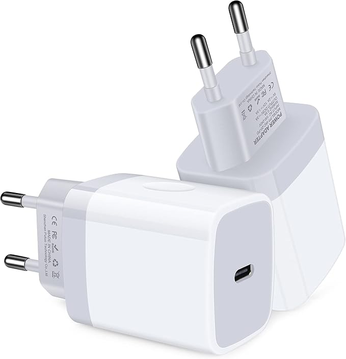 Chargeur Rapide PD 20W EU TYPE-C Vers TYPE-C - Blanc
