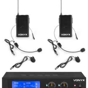 Kit Oreillette Sans Fil VHF VONYX WM5522B - Livré Avec Boîtier