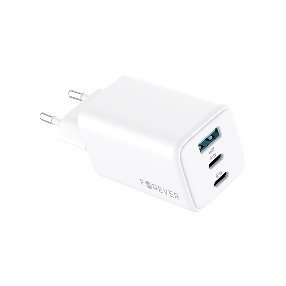 Chargeur FOREVER TC-08-65ACC GAN PD QC, 2 x Type C + USB, 65W